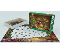 puzzle 1000 pièces - Puzzle - Noël festif avec des labradors par Dominic Davison + puzzle cadre alu pour 1000