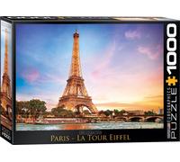 puzzle 1000 pièces - Puzzle - Paris avec la Tour Eiffel + puzzle cadre alu pour 1000 pièces