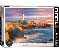 puzzle 1000 pièces - Puzzle - Phare sur la mer Nova Scotia Peggys Cove + DeLuxe Set de 3 accessoires de puzzle
