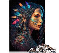 Puzzle 1000 pièces Puzzle Princesse amérindienne pour Adultes Puzzles en Carton Jeu éducatif pour Enfant Adulte （Taille 26x38cm）