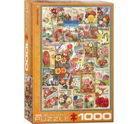 puzzle 1000 pièces - Puzzle - Publicité florale vintage Art déco + puzzle cadre alu pour 1000 pièces