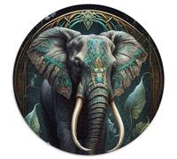 Puzzle 1000 pièces, Puzzle Rond, éléphant, Monde Imaginaire, décoration Artistique à Faire soi-même, Cadeau d'anniversaire idéal (67,5x67,5cm)