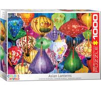puzzle 1000 pièces - Puzzle - Splendides lanternes asiatiques en papier + set de 3 accessoires de puzzle DeLuxe