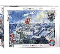 puzzle 1000 pièces - Puzzle - Vue de Paris par Marc Chagall + puzzle cadre alu pour 1000 pièces