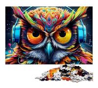 Puzzle 1000 pièces, Puzzles Animaux hiboux pour Adultes, détente et défi, décoration d'intérieur colorée, pour Les Amis 50x75cm / 19,68x29,52 Pouces