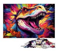 Puzzle 1000 pièces Puzzles de Dinosaures fantastiques colorés pour Adultes Puzzle en Papier pour Les Amoureux de l'été 1000 pièces (38 x 26 cm)