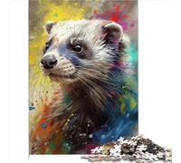 Puzzle 1000 pièces Puzzles Peinture de Furet 100% Carton recyclé pour Adultes et Enfants à partir de 12 Ans Meilleur Cadeau pour Adultes et Enfants 1000 pièces (26 x 38 cm)
