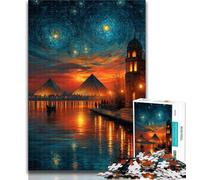 Puzzle 1000 pièces Pyramide Ciel Étoilé pour Adolescents, Jouet Éducatif Intellectuel Décompressant, Cadeau d'anniversaire, Cadeaux 26x38cm