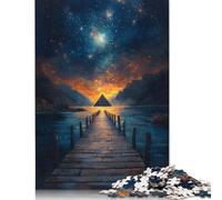 Puzzle 1000 pièces Pyramide sous Les étoiles pour Adultes, difficulté : Jeux relaxants, Cadeau d'halloween, 1000 pièces (75 x 50 cm)