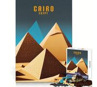 Puzzle 1000 pièces Pyramides du Caire,Égypte,pour Adultes 38x52cm Découpe Lisse et Nette Idéal comme Cadeau