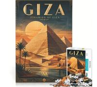 Puzzle 1000 pièces Pyramids of Giza Travel | Pour s'amuser en famille difficile et stimulant renforce l'amour entre les couples 38x26cm