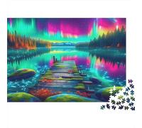Puzzle 1000 pièces Quai Lac Aurore Paysage Rêveur Défi Jeu cérébral Carton recyclé Enfants 12+ Cadeau de Fin d’études 38x26cm