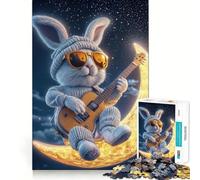 Puzzle 1000 pièces Rabbit's Lunar Jam pour Adultes, Jouet Intelligent, Joie familiale, découpe précise, œuvre d'art (38x26cm)