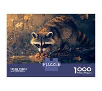 Puzzle 1000 Pièces Raccoon by The Waters Edge Puzzles pour Adultes, Jouet, Décoration Murale, Course De Vitesse Manuelle, Idéal comme Cadeau pour Toute La Famille 52x38cm/1000pcs