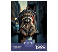 Puzzle 1000 Pièces Raccoon King on Toilet Paper Throne pour Adolescents - Jeu De Réflexion - Cadeaux pour Femmes - Idées Cadeaux Uniques pour Un Anniversaire Ou Noël 52x38cm/1000pcs