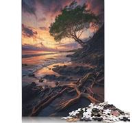 Puzzle 1000 pièces Racines Lumineuses au Coucher du Soleil, difficulté : Jeux éducatifs, Jouets, Cadeaux de Noël (38 x 26 cm)