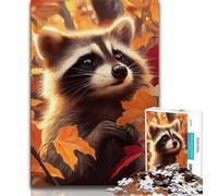 Puzzle 1000 pièces Racon Laveur d'automne pour Adultes, Jouet éducatif et décompressant, idéal comme Cadeau, 50x75cm
