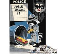 Puzzle 1000 pièces « Racoon Public Menace » en Papier pour Adolescents, Cadeau de Noël, Amusant (75 x 50 cm).