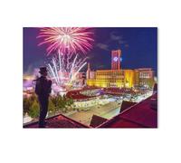 Puzzle 1000 Pièces，Ramoneur Lors d'un feu d'artifice à Ullsteinhaus et Tempelhofer Hafen，Puzzle 1000 Pieces Jeu De Famille Amusant pour Enfants Adultes（38x26cm）-AC96
