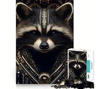 Puzzle 1000 pièces Raton Laveur en Or pour Adultes Un Puzzle Difficile réaliser, idéal pour améliorer la mémoire et se détendre Motifs Originaux et élégants (50x75cm)