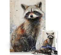 Puzzle 1000 pièces Raton Laveur fantaisiste pour Adultes Exercice de logique Plaisir Facile Bords de qualité supérieure (38x52cm)