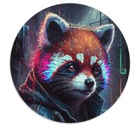 Puzzle 1000 pièces Raton Laveur, Puzzle Rond 1000 pièces, soirée de Jeux en Famille, décoration intérieure et entraînement cérébral, Cadeau 67,5 x 67,5 cm