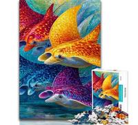 Puzzle 1000 pièces Rayons colorés pour Adultes Jouets éducatifs Anti-Stress liste de souhaits avec Père Noël (50x75cm)