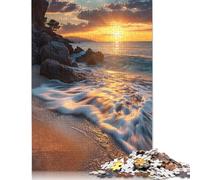 Puzzle 1000 pièces Rayons dorés sur Les rivages pour Adultes, Jouets éducatifs, Jeux, Cadeaux de Noël (38 x 26 cm)