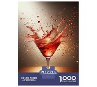 Puzzle 1000 Pièces Red Cocktail Splash Casse-tête pour Adultes, Jeu De Réflexion Amusant Et Humoristique, Idéal comme Cadeau pour Toute La Famille 38x26cm/1000pcs