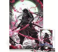 Puzzle 1000 pièces Red Energy Samouraï Japonais pour Adolescents Jeu de Puzzle Stimulant Le Cerveau, Jeu de Groupe, Art Assembler, Cadeau Classique (38x26cm)