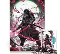 Puzzle 1000 pièces Red Energy Samouraï Japonais pour Adolescents Jeu de Puzzle Stimulant Le Cerveau, Jeu de Groupe, Art Assembler, Cadeau Classique (38x26cm)