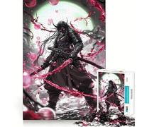 Puzzle 1000 pièces Red Energy Samouraï Japonais pour Adultes, Jeu de logique mentale, Moment de détente, découpe Ferme, Cadeau de Noël (38x52cm)