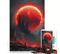 Puzzle 1000 pièces Red Moon Apocalypse pour Adolescents Jeu de Puzzle Stimulant Le Cerveau, activité de Groupe, Cadeau Classique Assembler (38x52cm)