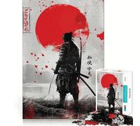 Puzzle 1000 pièces Red Moon Samurai pour Adolescents, Jeu de réflexion et de détente, pour Les fêtes (38x26cm)