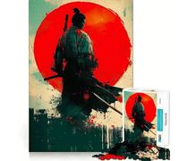 Puzzle 1000 pièces Red Moon Samurai pour Adolescents, Jeu Intelligent, Jeu de Groupe, Assemblage d'image, décoration Murale (38x52cm)