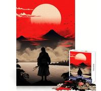 Puzzle 1000 pièces Red Sky for The Samurai pour Adolescents Jeu intellectuel, détente mentale, découpe de qualité, pour Les fêtes (50x75cm)