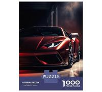 Puzzle 1000 Pièces Red Sleek Sports Car Puzzle pour Adultes - Jeu De Réflexion - Décoration Parfaite - Cadeaux Uniques pour Anniversaires Et Noël 70x50cm/1000pcs