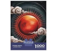 Puzzle 1000 Pièces Red Sun with Clouds Digital Art pour Adolescents - Jeu De Réflexion - Cadeaux pour Femmes - Idées Cadeaux Uniques pour Un Anniversaire Ou Noël 38x26cm/1000pcs