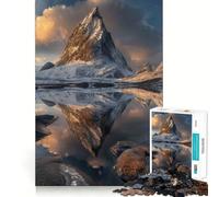 Puzzle 1000 pièces Reflets des Sommets d'hiver Stimulation mentale Découpe Nette Composants Robustes Loisirs captivants pour des Moments de détente à la Maison (38x26cm)