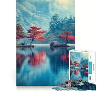 Puzzle 1000 pièces Reflets d'un lac Serein pour Adolescents Améliore la mémoire, se détend, Bords précis, Cadeau créatif (50x75cm)