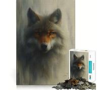 Puzzle 1000 pièces Regard du Loup Mystique pour Adolescents, Jouet de réflexion Intelligent, Loisirs faciles, découpe précise, Cadeau Exceptionnel (38x26cm)
