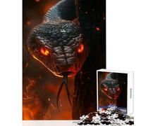 Puzzle 1000 pièces Regard du Serpent de feu Décoration intérieure Jouet Cadeau Père Noël Secret Jeu éducatif Ludique Réduction du Stress (Dimensions 50x75cm)
