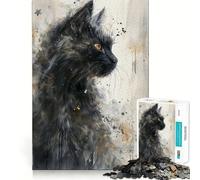 Puzzle 1000 pièces Regard félin Mystique pour Adultes, Jouet de réflexion Anti-anxiété, Bords précis, Cadeau attentionné (38x26cm)