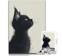 Puzzle 1000 pièces Regard Nocturne pour se détendre Seul, découpe précise et de qualité supérieure, Dimensions:38x26cm