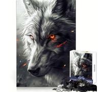 Puzzle 1000 pièces Regard perçant du Loup pour Adultes, mémoire aiguisée, évasion sereine, Bords Nets, (50x75cm)