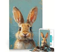 Puzzle 1000 pièces Regard Serein du Lapin pour Adolescents, Jeu de logique Puissant, évasion apaisante, Bords Nets, Cadeau d'anniversaire (38x52cm)
