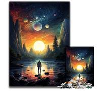 Puzzle 1000 pièces « Regarder Le Monde Seul » Puzzle Impossible pour Adultes Défi cérébral Cadeau Parfait pour Les Adolescents et décoration intérieure 1000 pièces (75 x 50 cm)
