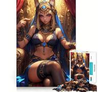 Puzzle 1000 pièces Reine aux Yeux Bleus,Personnage d'anime (50x75cm),Jeu de réflexion Amusant et sans Couture,idéal pour se détendre ou comme Cadeau de Noël