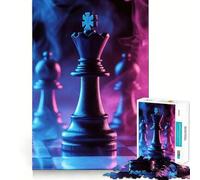 Puzzle 1000 pièces Reine d'échecs dans la fumée Bords impeccables Casse-tête Amusant Cadeau détente Jeu Cadeau d'anniversaire Artistique (50x75cm)