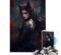 Puzzle 1000 pièces Reine Vampire dans Une Forêt de Roses Jeu Amusant et Stimulant pour Le Cerveau pour Femmes et Hommes (Dimensions 38x52cm)